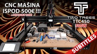 Budget CNC Router TwoTrees TTC450 500W  Recenzija TEST 4K [upl. by Gilli]