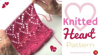 Heart Knitting Pattern  How to Knit Hearts [upl. by Ahcsrop383]