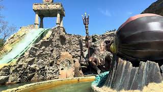 FUGA DA ATLANTIDE 4K  Gardaland 2024  POV front seat on ride [upl. by Ahaelam]