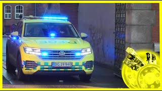 HOVEDBRANDSTATIONEN LÆGEBIL L09 region hovedstaden i københavn læge ambulance i udrykning [upl. by Kcirdnekel559]