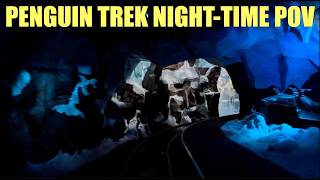 Penguin Trek NightTime 4K OnRide POV  Riding SeaWorld Orlandos Newest Roller Coaster at Night [upl. by Emiaj]