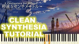 5 Centimeters per Second End Theme  Piano Synthesia Tutorial  Pianubi [upl. by Yorle56]