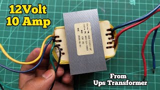 ups transformer ko 12 0 12 kaise banaye  How to get 12v from ups transformer  Power supply ups [upl. by Derayne]