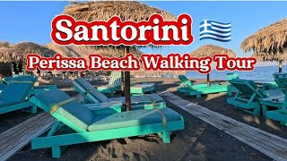 Santorini 🇬🇷 4K Perissa Beach 2024 Walking Tour 🚶‍♂️ 🚶‍♀️ [upl. by Wende]