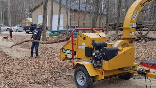 Chipping Small Trees In A Single Gulp  Make Your Own Mulch Plus Pouring Our Basement Slab [upl. by Clotilda]