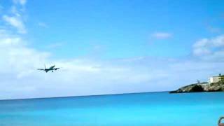 St martin airport st maarten crazy landing AVI [upl. by Eelytsirk]