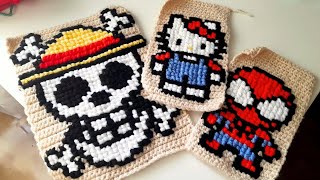 How To CrossStitch on Crochet  Easy Pixel Art for Beginners [upl. by Wilfreda]