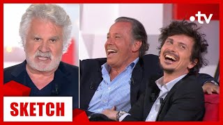 🤣 Fou rire de Michel Leeb devant le sketch de Roland Magdane 🤣  Vivement Dimanche 16 avril 2017 [upl. by Aicatsan]