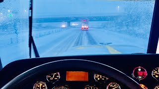 Driving Through the Scariest Snowstorm Ever in a Peterbilt 389 [upl. by Nnave66]