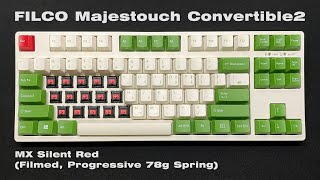 필코 마제스터치 컨버터블2 저소음 적축 프로그레시브 78g  FILCO Majestouch Convertible2 MX Silent Red Progressive 78g [upl. by Edeline588]