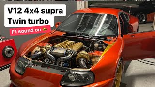 Tuning the million dollar V12 supra awd twin turbo on the dyno [upl. by Kassey]