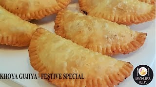 Mawa Gujiya Recipe  Karanji Recipe  How to make Gujiya  MadhurasRecipe  Ep 659 [upl. by Scrogan]