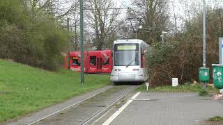 Rheinbahn NF8U an der Endhaltestelle Düsseldorf Uni OstBotanischer Garten Wendeschleife [upl. by Eliades]