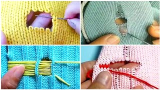 💯4 Amazing Tips to Repair Holes on Your Knitted Sweater in an Easy and Fun Way at Home Yourself [upl. by Sutherland]