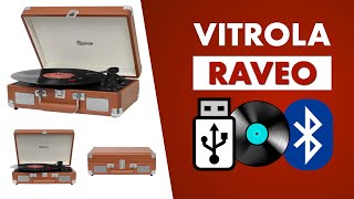 VITROLA RAVEO  SONETTO CHOROME  UNBOXING  REVIEW  COMO USAR O DISCO [upl. by Lahpos]