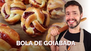 BOLA DE GOIABADA  Receita fácil de pão doce trançado e recheado [upl. by Eenwat]