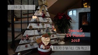 🏚 FAI DA TE 🎄 ALBERO DI NATALE CON PALLET 💡 Shabby Chic [upl. by Colburn248]