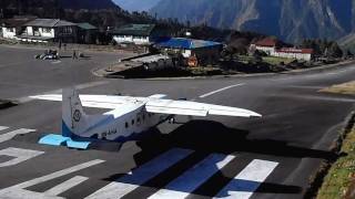 Takeoff at Lukla TenzingHillary Airport Nepal [upl. by Reivad]