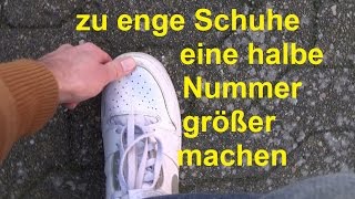 Schuhe weiten eine Nummer größer machen enge Schuhe weiten Schuhe drücken Schuhe zu klein Schuhgröße [upl. by Atener779]