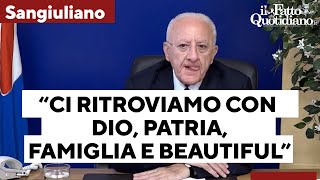 Sangiuliano De Luca quotPromisero svolta politica ci ritroviamo con Dio patria famiglia e Beautifulquot [upl. by Affer250]