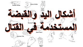 أشكال اليد والقبضات التي يمكن استخدامها في القتال الحقيقي Hand and fist forms [upl. by Arias]