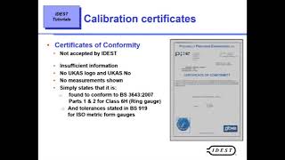 IDEST Ltd Tutorial No 1  Understanding Calibration Certificates [upl. by Eahsat]