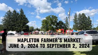 Mapleton Farmers Market  June 3 2024 to September 2 2024 [upl. by Elrebma]