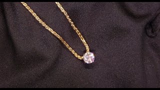 96607  T023  Round Brilliant Diamond Pendant  18ct Yellow Gold [upl. by Xyno712]