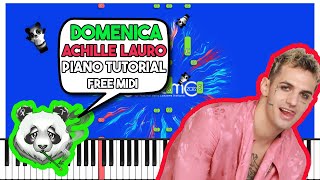 ACHILLE LAURO  DOMENICA  SANREMO 2022  FREE MIDI Piano Tutorial [upl. by Luiza738]