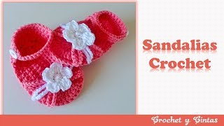 Sandalias con flor tejidas a crochet ganchillo 🌞 🌊 ⛱ Parte 2 [upl. by Ailima856]