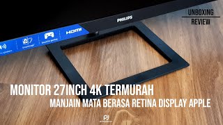 Monitor 27inch 4K termurah berasa pake retina display Apple  Philips 278E1A [upl. by Atteuqnas114]