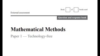 QCAA 2020 Maths Methods external exam paper 1 short response part 1 [upl. by Kcub]