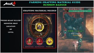 MIR4  FARMING MATERIAL GUIDE WEIRD BEAST KILLER SUMMON BADGE SABAY NA DIN FARM NG NOIRSOUL  F2P [upl. by Lipson]