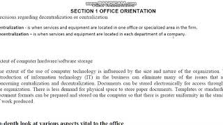 Office Administration 01 part 04 definition centralization and decentralization [upl. by Drolet]