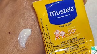 Mustela baby amp infant Sunscreen Spf50 Review amp Swatch [upl. by Nirat]