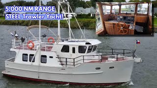 THIS Is Hull 1 €585K STEEL Trawler Yacht With A 5000 NM Range [upl. by Adrien956]