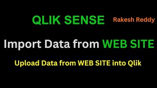 Import Data from Web Site into Qlik Sense  Telugu Class 08 by Rakesh Reddy [upl. by Evreh]