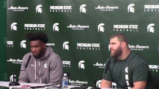 Michigan State defensive linemen Khris Bogle and Maverick Hansen on loss to Indiana [upl. by Neelyar737]