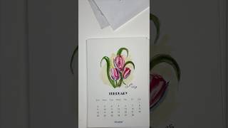 diy watercolor calendar with monthly flowers art easy painting [upl. by Hairahcaz28]