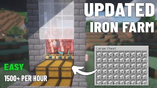 NEW UPDATED IRON FARM in Minecraft 121 Java and Bedrock [upl. by Olimpia]