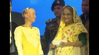 Sophia is World’s first robot citizen meets Prime Minister of bangladesh [upl. by Elyag395]