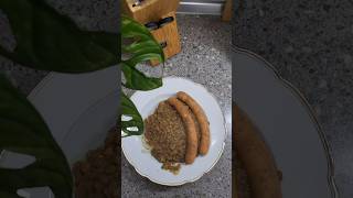 Linsen with Nudel und Geflügelwurst  Lentils with noodle and chickensausage German food [upl. by Leesa]