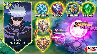 NEW META XAVIER MOST POWERFUL BUILD 😱  XAVIER BUILD AND EMBLEM 2024  MLBB [upl. by Ellehcit598]