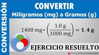 CONVERTIR DE MILIGRAMOS mg A GRAMOS g  mg a g [upl. by Gnoz]