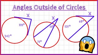 How to Find an Angle Outside of a Circle tangents and secants [upl. by Yelac772]