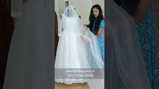 White wedding gown in Chennai missmadgowns chennaifashion whitegown bridalgowns weddingdress [upl. by Ronny]