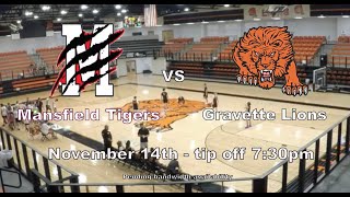 Mansfield Tigers  Gravette Lions  Varsity Boy Basketball  Exhibition [upl. by Eirelav]