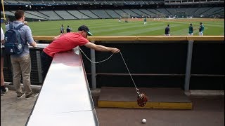 Snagging 20 baseballs AGAIN at Safeco Field [upl. by Grane]