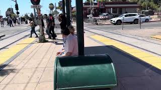 MTS Trolley leaving San Ysidro Station San Ysidro CA 6302024 [upl. by Ahsilaf]