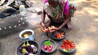 My Grandmas Cooking Brinjal Masala Recipe in My Village  Eggplant Recipe  STREET FOOD [upl. by Demetre166]